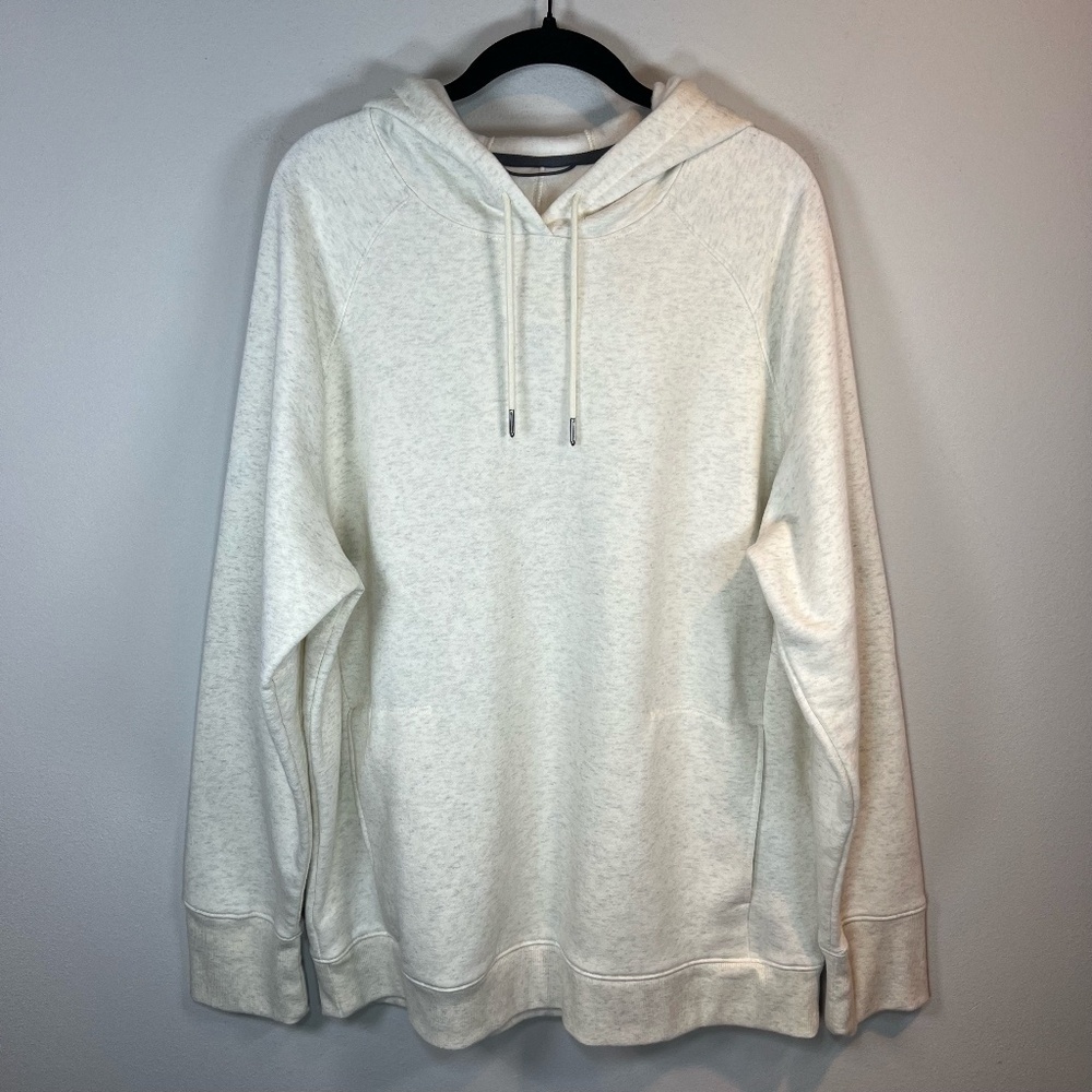 All in Motion Hoodie Sweatshirt Cream Heather Pullover Pocket Fleece  Mens Sz XL